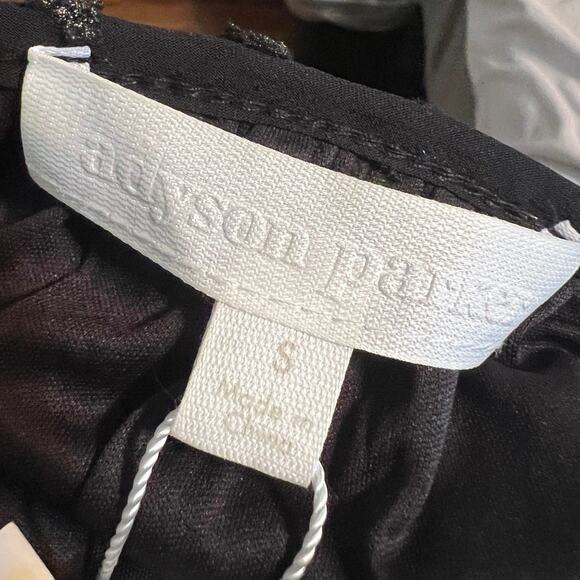 NWT Adyson Parker S pullover long sleeve blouse top, black, silver, shirred cuff - Picture 4 of 9